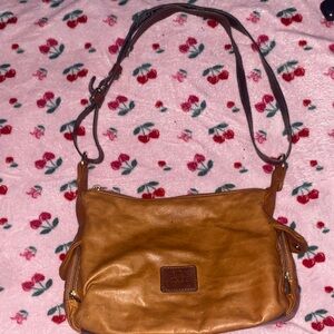 Valentina Tan Leather Crossbody Bag